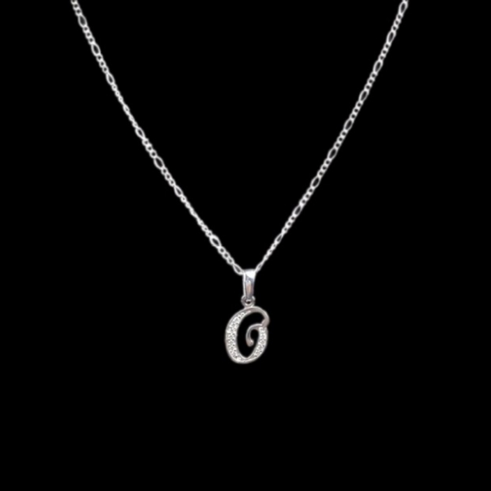 925 sterling silver alphabet letter O pendant‎ necklace